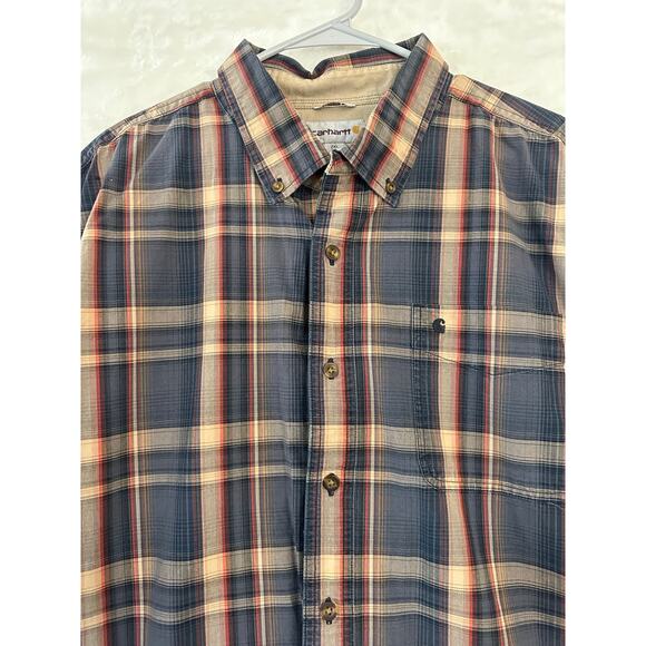 Carhartt Plaid Button Down Shirt 2XL Tall 2XLT Mens Casual - Picture 2 of 7